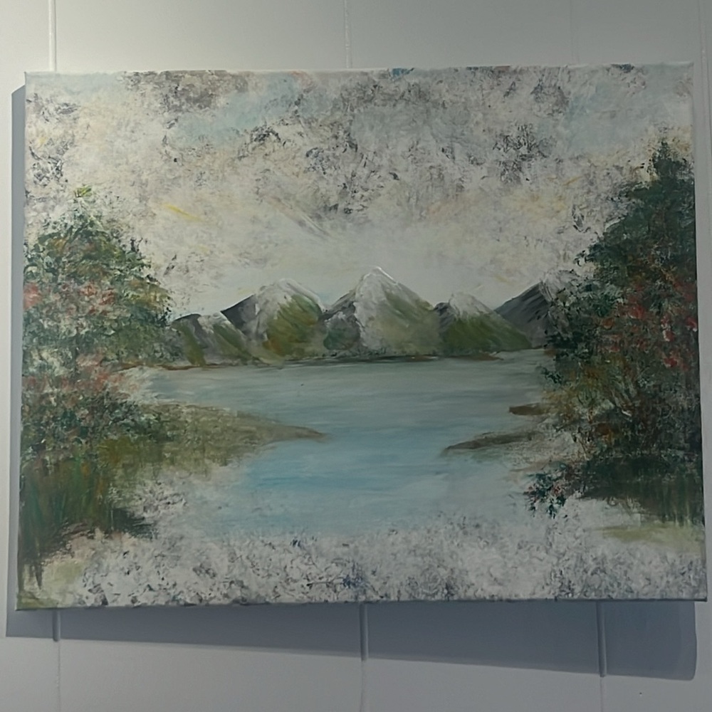 Blue and Green Impressionistic Landscape Paintings